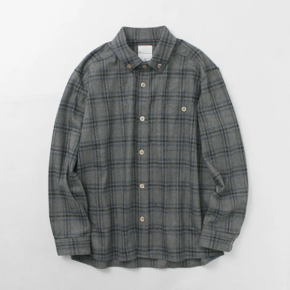 Shirts^RE MADE IN TOKYO JAPAN / Craft Wool Check CPO Button Down Shirt