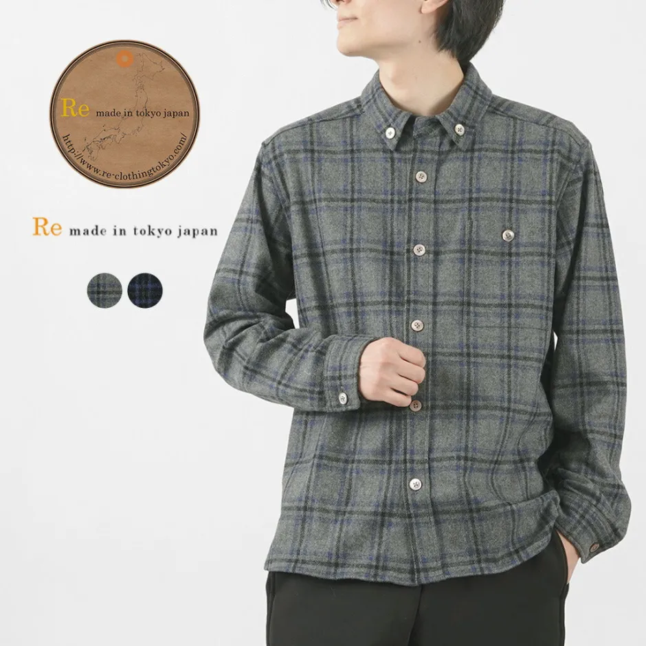 Shirts^RE MADE IN TOKYO JAPAN / Craft Wool Check CPO Button Down Shirt