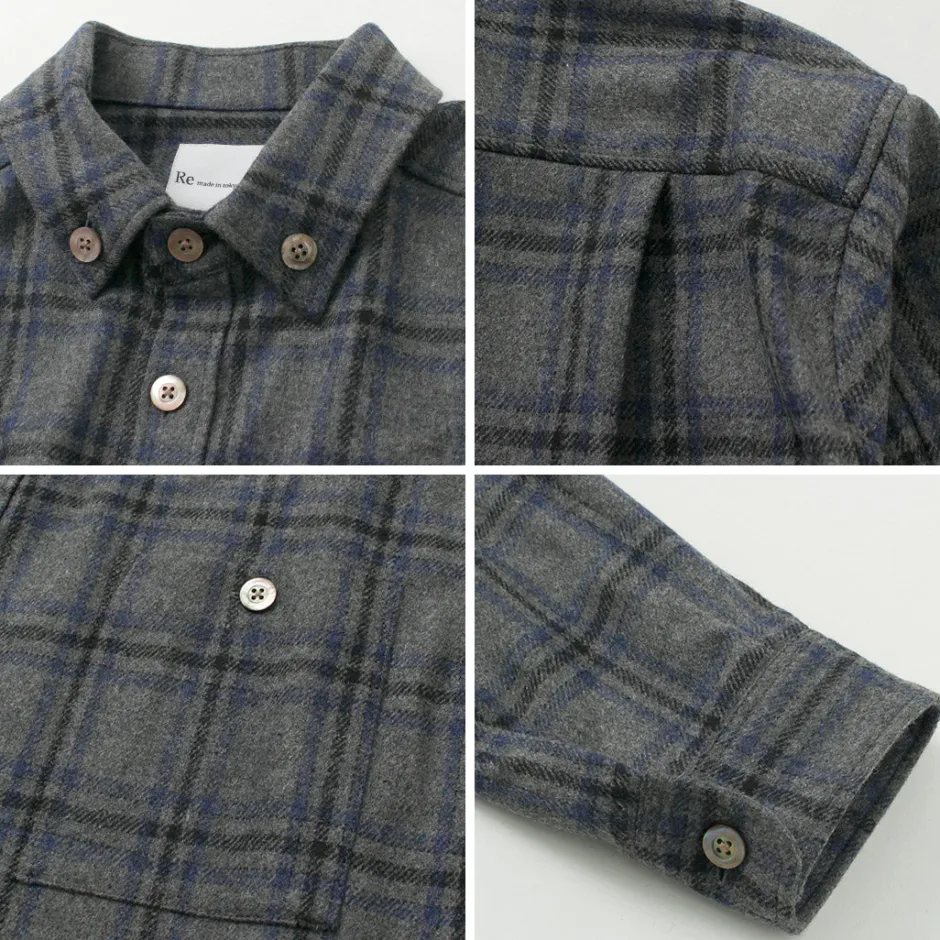 Shirts^RE MADE IN TOKYO JAPAN / Craft Wool Check CPO Button Down Shirt