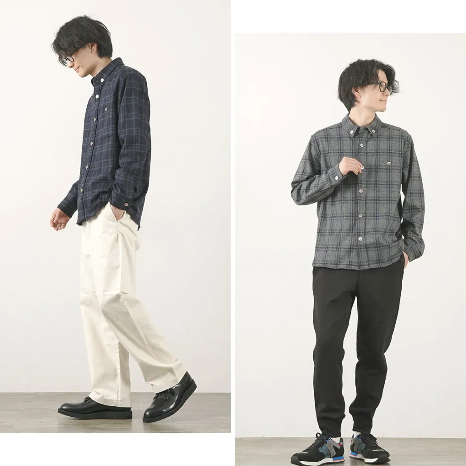 Shirts^RE MADE IN TOKYO JAPAN / Craft Wool Check CPO Button Down Shirt