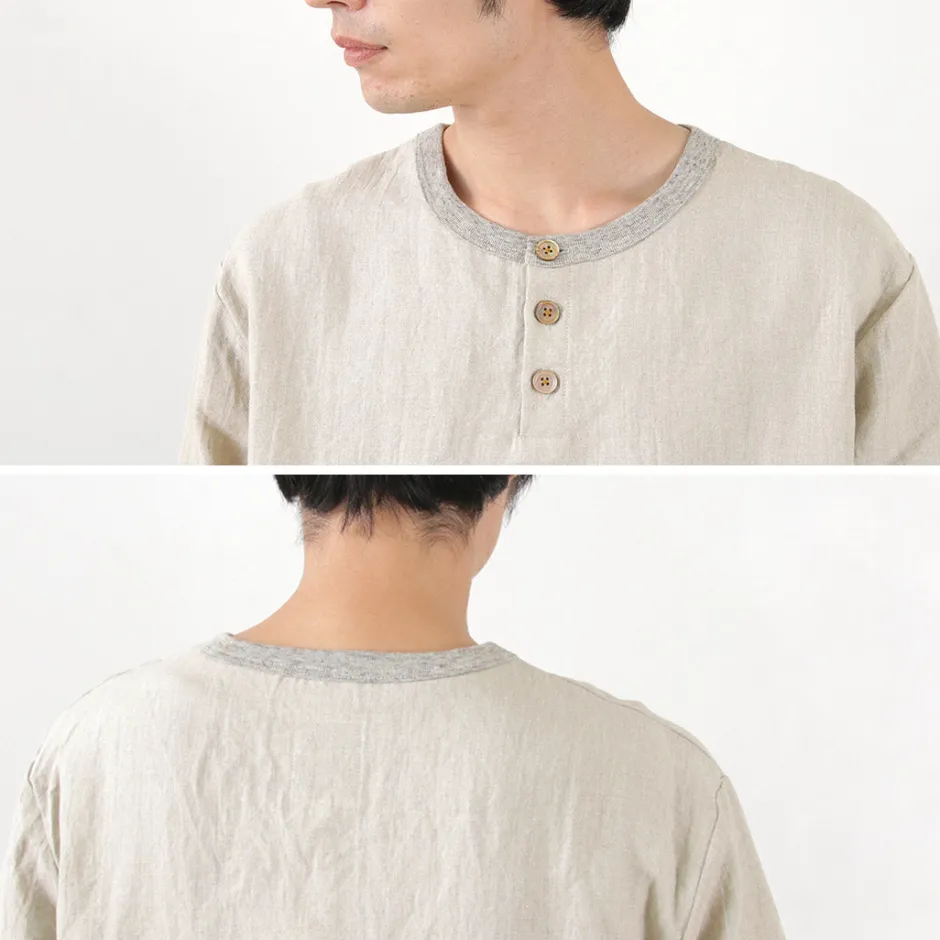 T-Shirts^RE MADE IN TOKYO JAPAN / French Linen Henley Neck T-Shirt