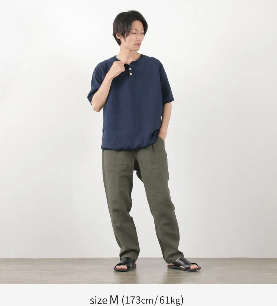 T-Shirts^RE MADE IN TOKYO JAPAN / French Linen Henley Neck T-Shirt