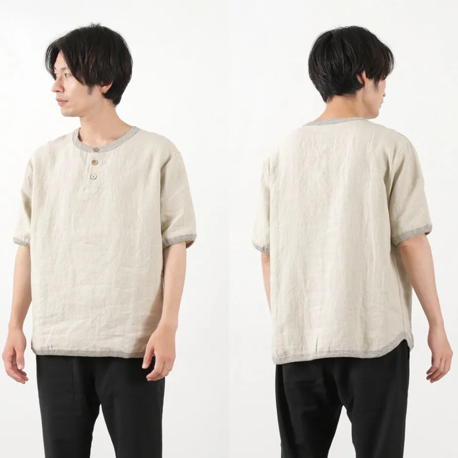 T-Shirts^RE MADE IN TOKYO JAPAN / French Linen Henley Neck T-Shirt