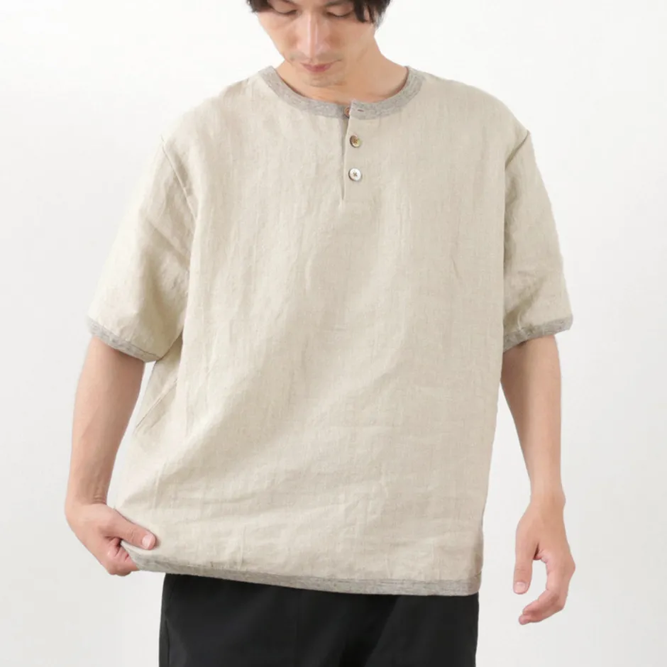 T-Shirts^RE MADE IN TOKYO JAPAN / French Linen Henley Neck T-Shirt