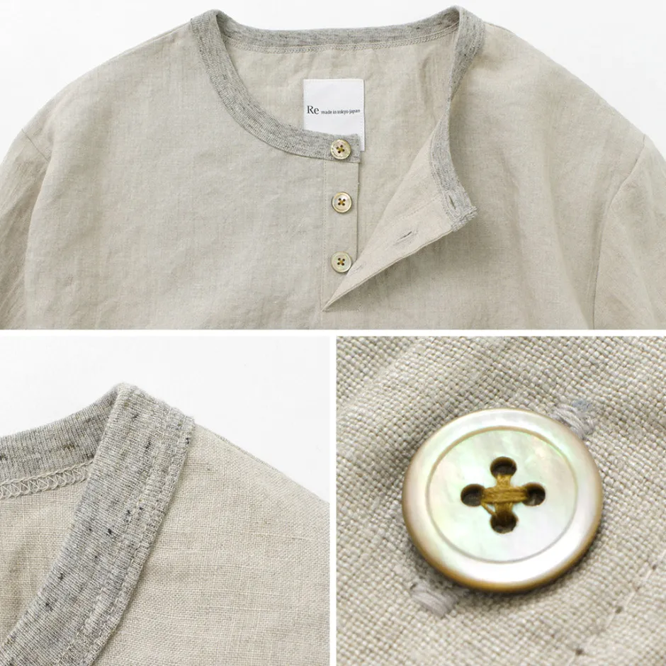 T-Shirts^RE MADE IN TOKYO JAPAN / French Linen Henley Neck T-Shirt