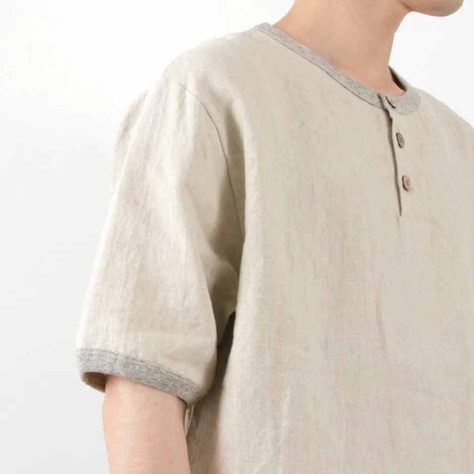 T-Shirts^RE MADE IN TOKYO JAPAN / French Linen Henley Neck T-Shirt