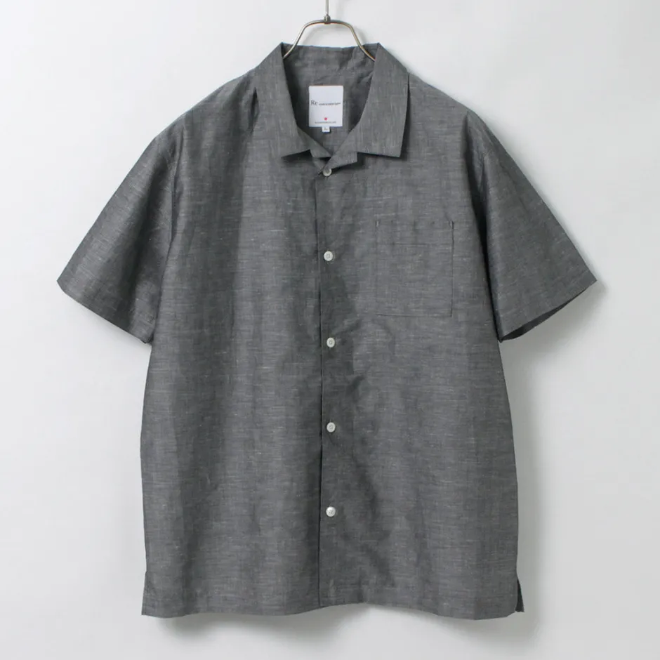 Shirts^RE MADE IN TOKYO JAPAN / Herdmans Linen Open Collar Shirt