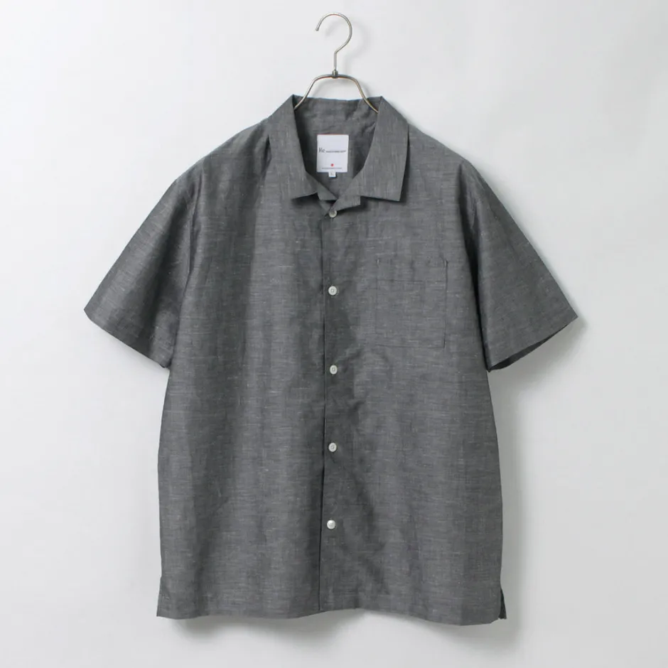 Shirts^RE MADE IN TOKYO JAPAN / Herdmans Linen Open Collar Shirt