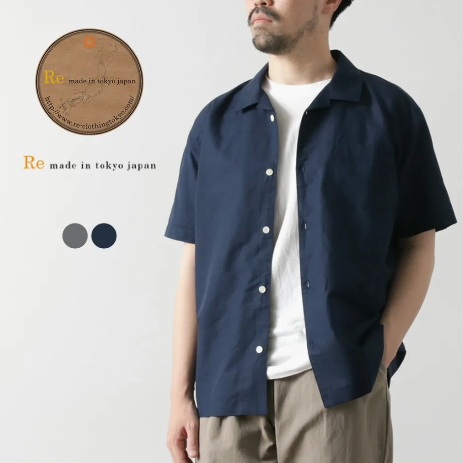 Shirts^RE MADE IN TOKYO JAPAN / Herdmans Linen Open Collar Shirt