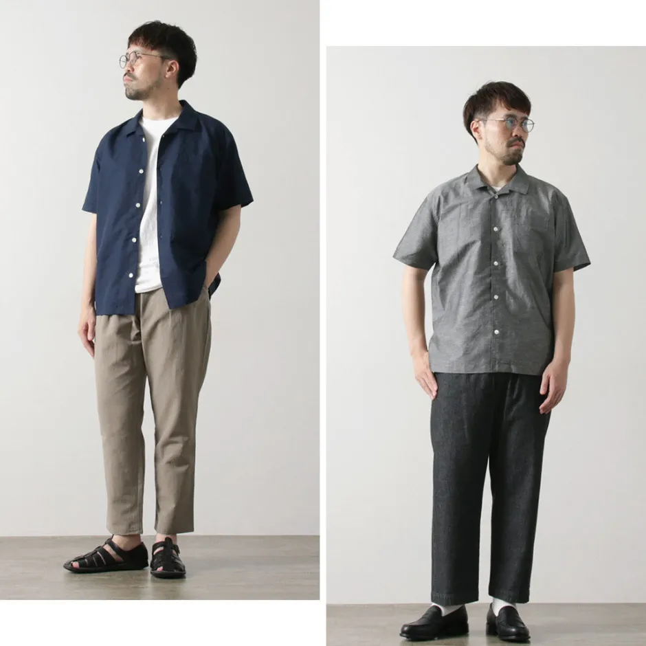 Shirts^RE MADE IN TOKYO JAPAN / Herdmans Linen Open Collar Shirt