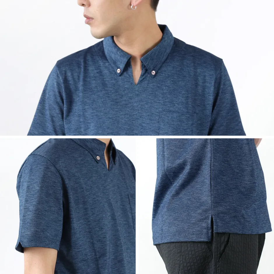 T-Shirts^RE MADE IN TOKYO JAPAN / Indigo Kanoko Button Down Skipper BD Skipper