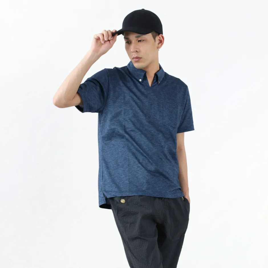 T-Shirts^RE MADE IN TOKYO JAPAN / Indigo Kanoko Button Down Skipper BD Skipper