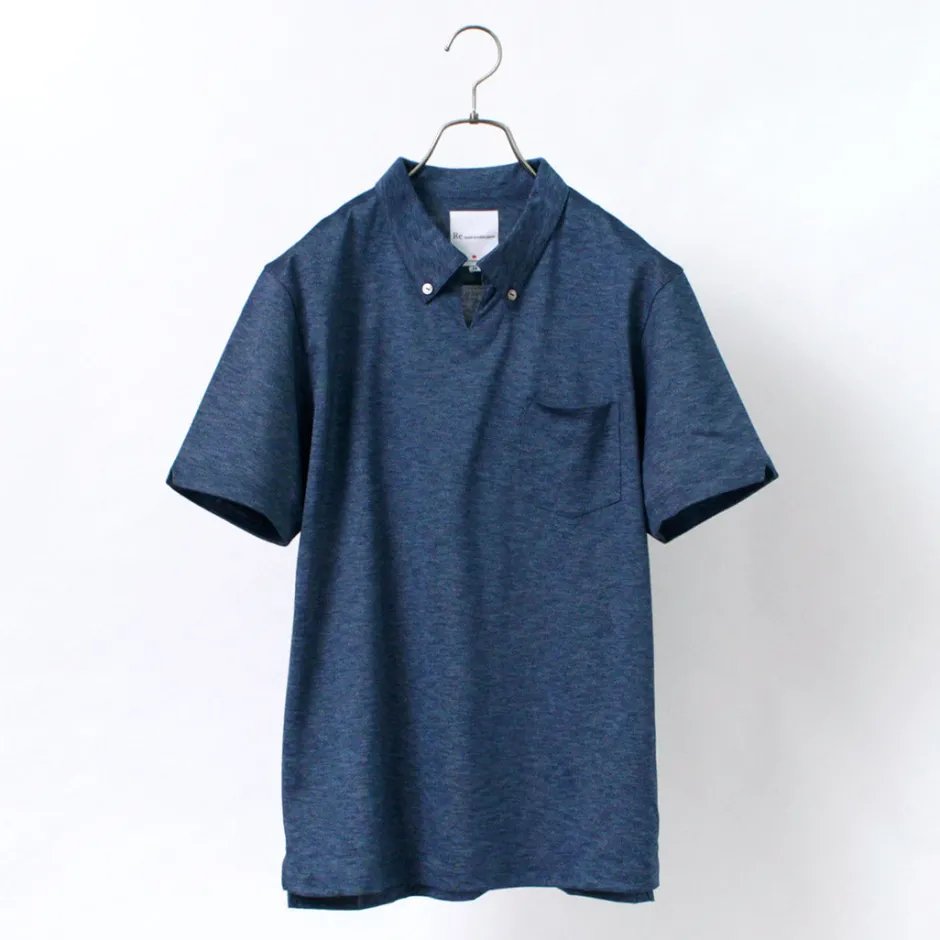 T-Shirts^RE MADE IN TOKYO JAPAN / Indigo Kanoko Button Down Skipper BD Skipper