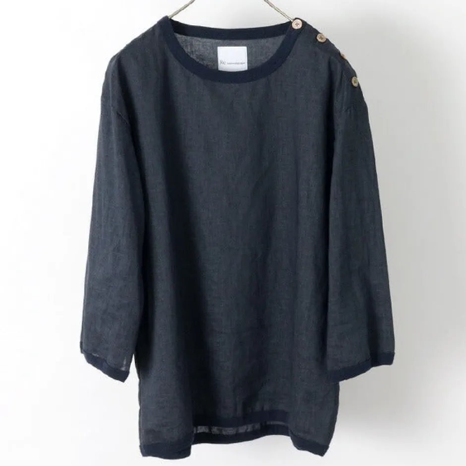 Shirts^RE MADE IN TOKYO JAPAN / Linen Canvas Button Basque / 7 Minute Sleeve