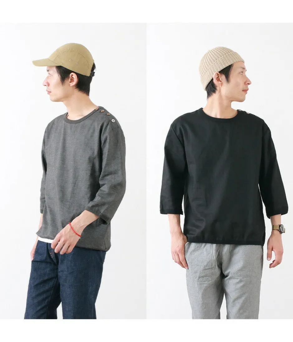 Shirts^RE MADE IN TOKYO JAPAN / Linen Canvas Button Basque / 7 Minute Sleeve