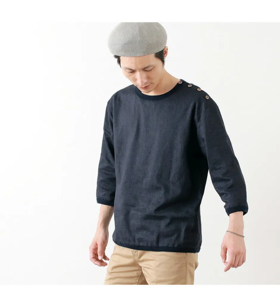 Shirts^RE MADE IN TOKYO JAPAN / Linen Canvas Button Basque / 7 Minute Sleeve