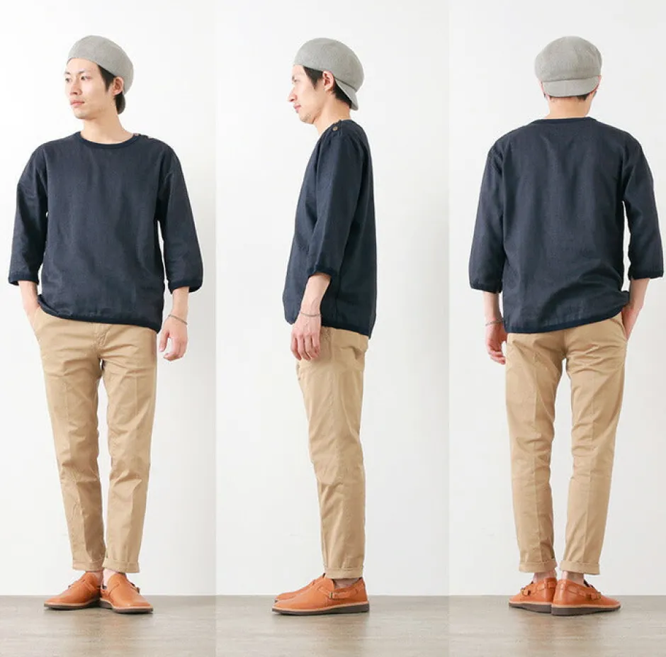 Shirts^RE MADE IN TOKYO JAPAN / Linen Canvas Button Basque / 7 Minute Sleeve
