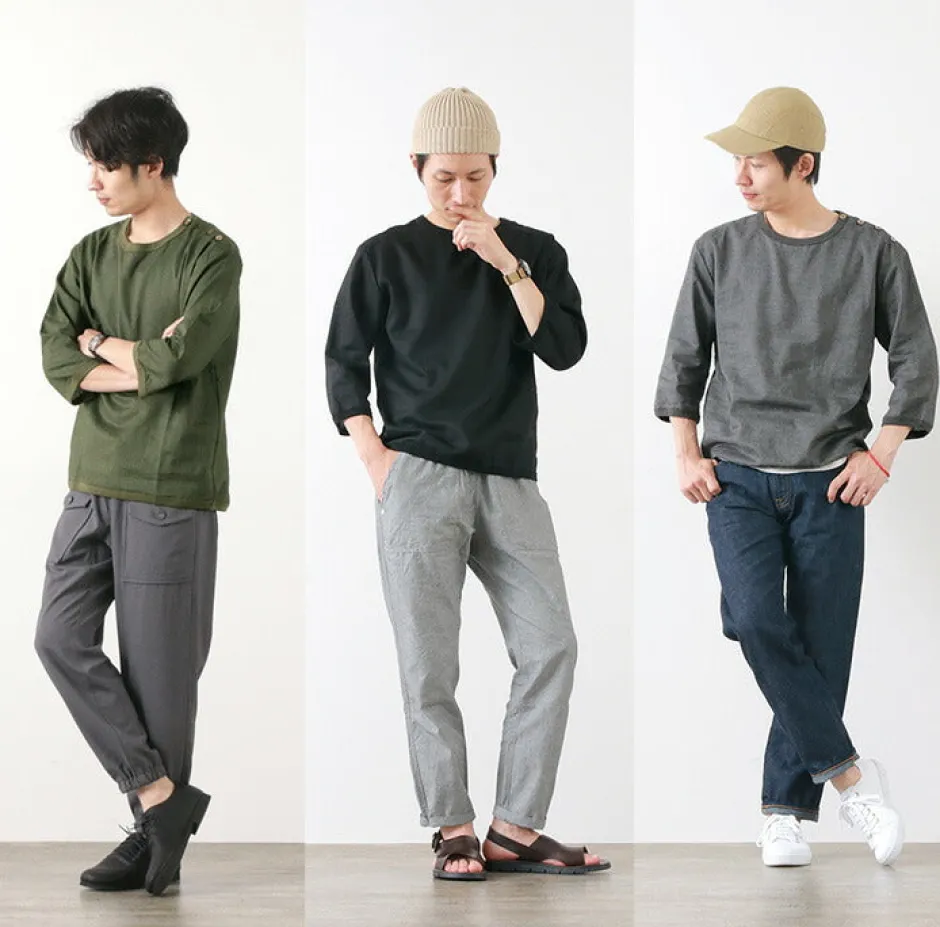 Shirts^RE MADE IN TOKYO JAPAN / Linen Canvas Button Basque / 7 Minute Sleeve