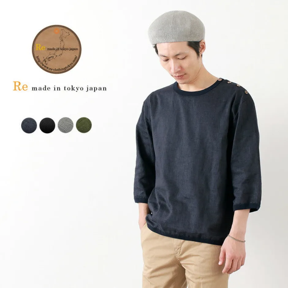 Shirts^RE MADE IN TOKYO JAPAN / Linen Canvas Button Basque / 7 Minute Sleeve