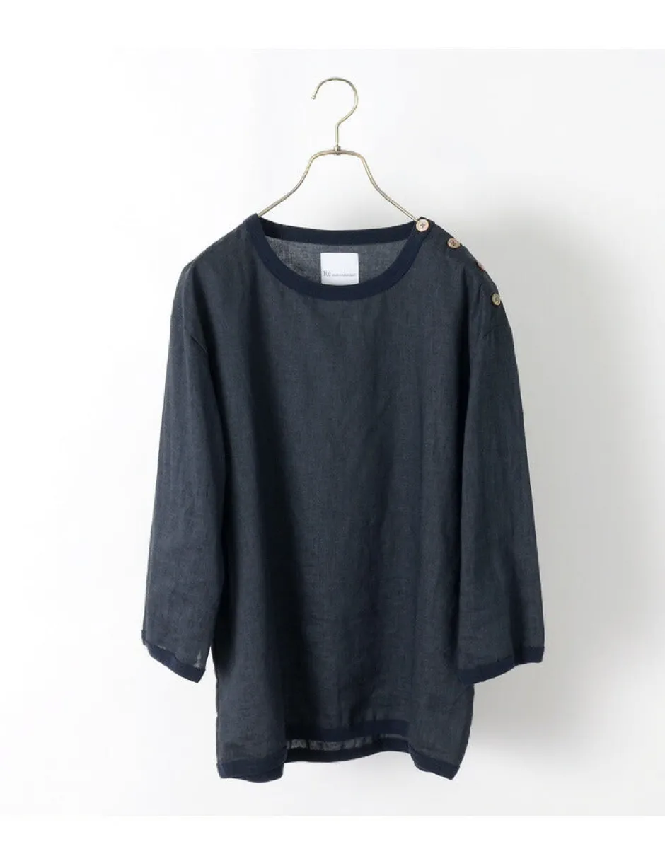 Shirts^RE MADE IN TOKYO JAPAN / Linen Canvas Button Basque / 7 Minute Sleeve