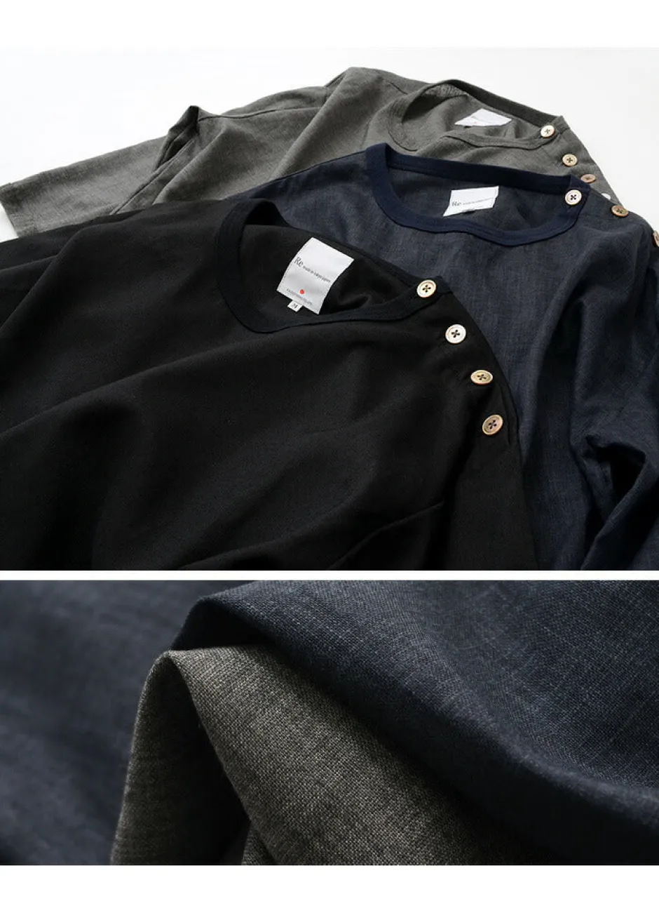 Shirts^RE MADE IN TOKYO JAPAN / Linen Canvas Button Basque / 7 Minute Sleeve