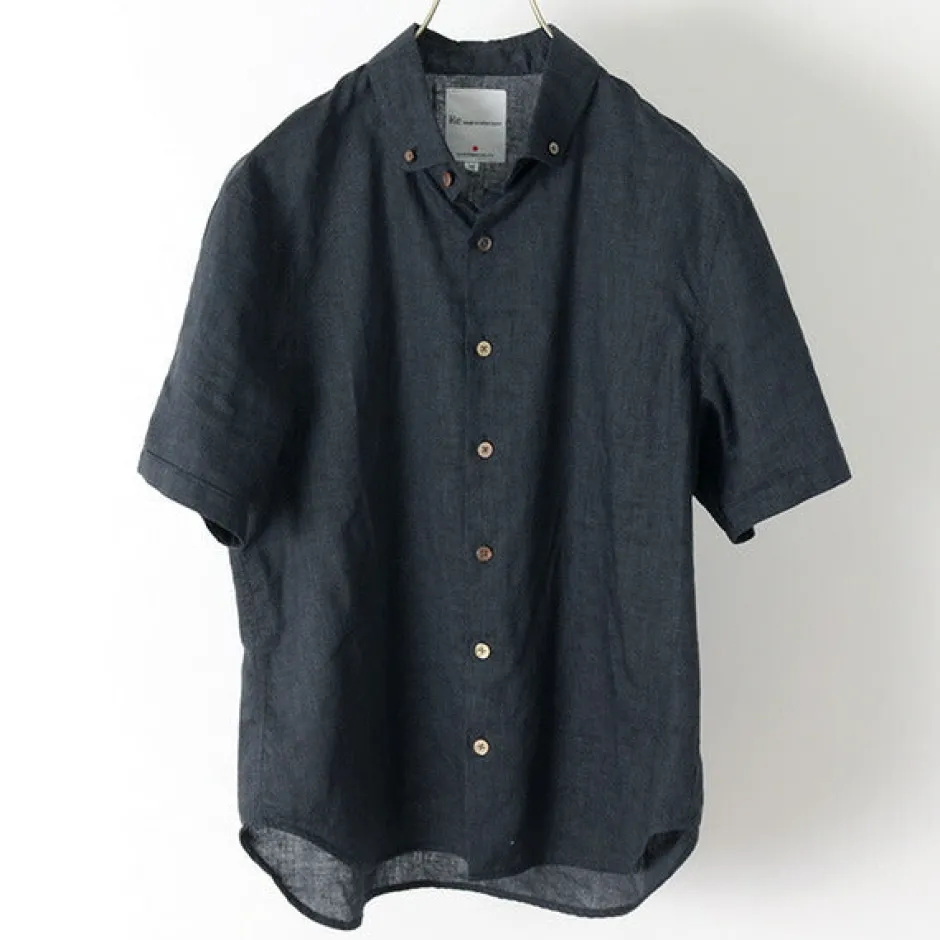 Shirts^RE MADE IN TOKYO JAPAN / Linen Canvas Button Down Shirt / Short Sleeve