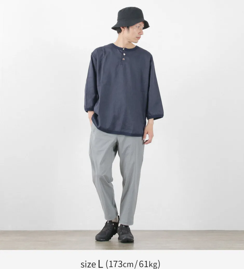 T-Shirts^RE MADE IN TOKYO JAPAN / Linen Canvas Henry Neck T-Shirt