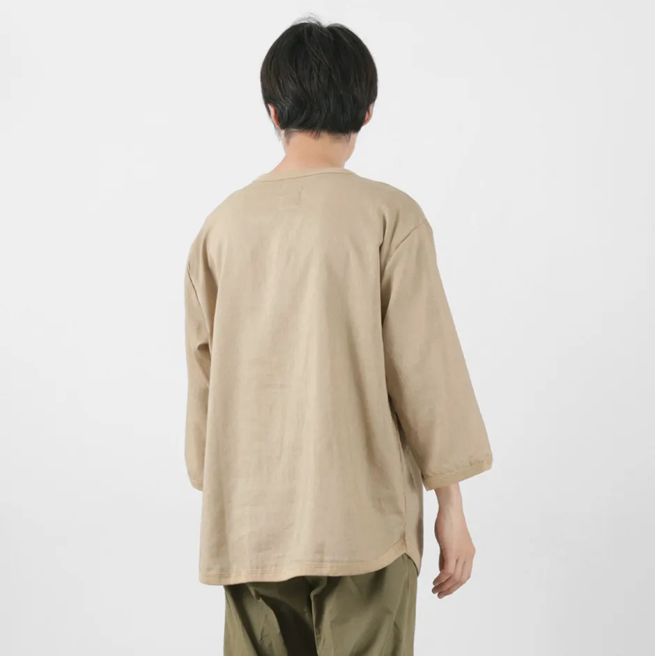 T-Shirts^RE MADE IN TOKYO JAPAN / Linen Canvas Henry Neck T-Shirt