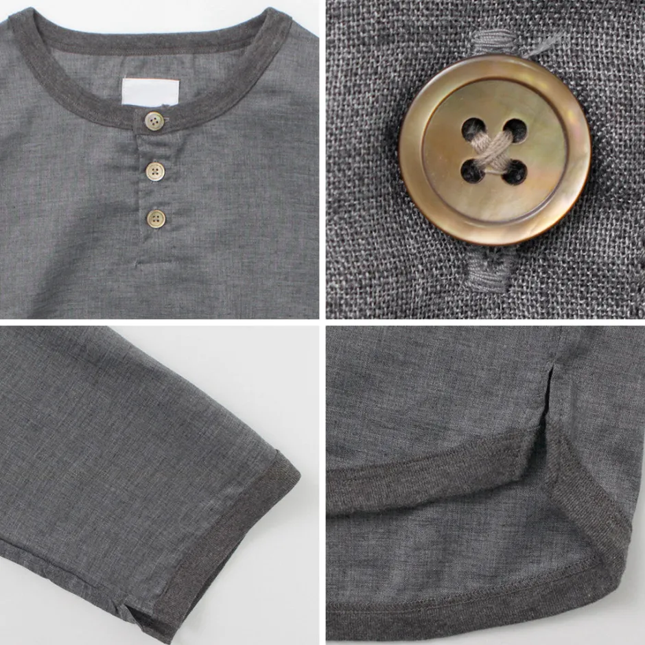 T-Shirts^RE MADE IN TOKYO JAPAN / Linen Canvas Henry Neck T-Shirt