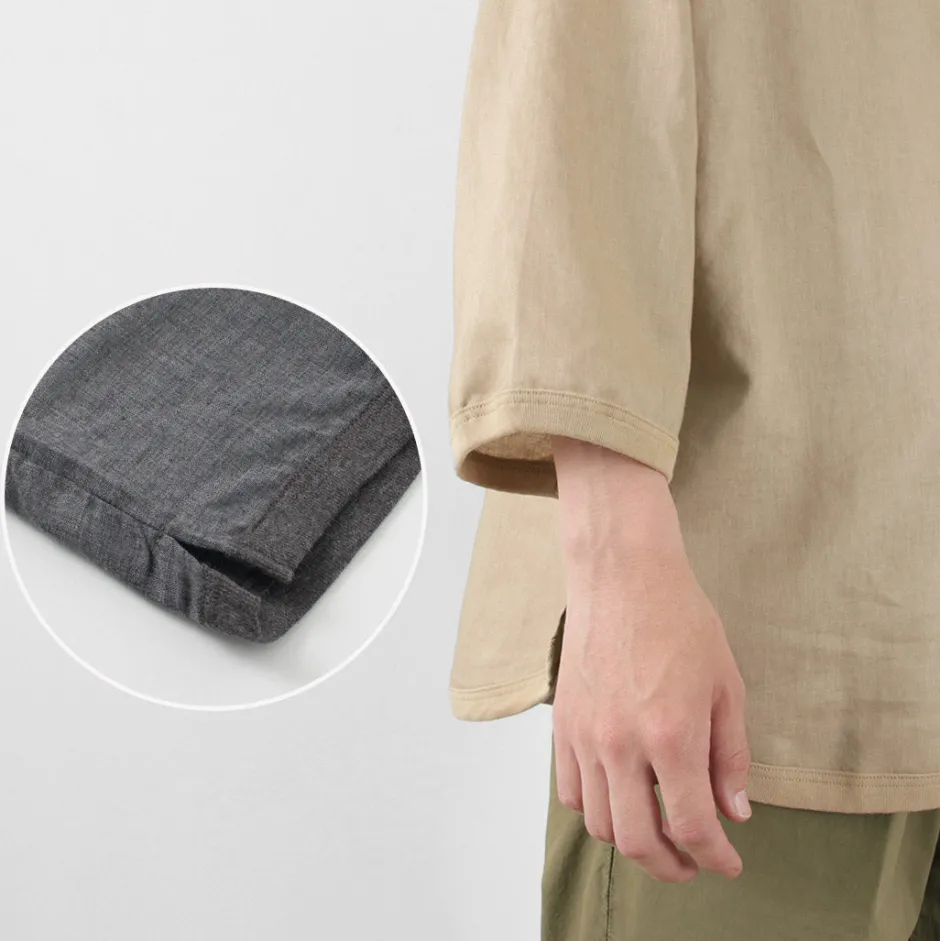 T-Shirts^RE MADE IN TOKYO JAPAN / Linen Canvas Henry Neck T-Shirt