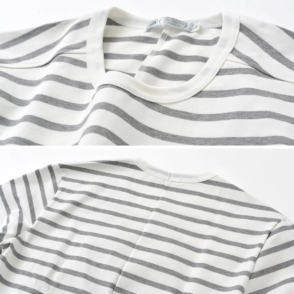 T-Shirts^RE MADE IN TOKYO JAPAN / Perfect Inner Giza Cotton Striped Crew Neck L/S T-Shirt