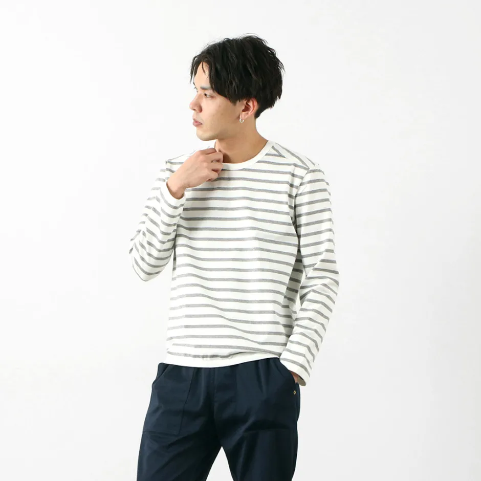 T-Shirts^RE MADE IN TOKYO JAPAN / Perfect Inner Giza Cotton Striped Crew Neck L/S T-Shirt