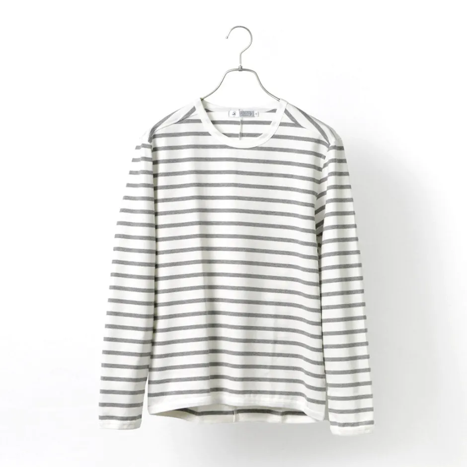 T-Shirts^RE MADE IN TOKYO JAPAN / Perfect Inner Giza Cotton Striped Crew Neck L/S T-Shirt
