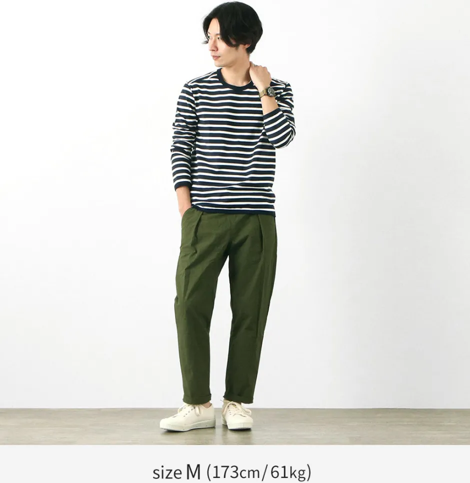 T-Shirts^RE MADE IN TOKYO JAPAN / Perfect Inner Giza Cotton Striped Crew Neck L/S T-Shirt