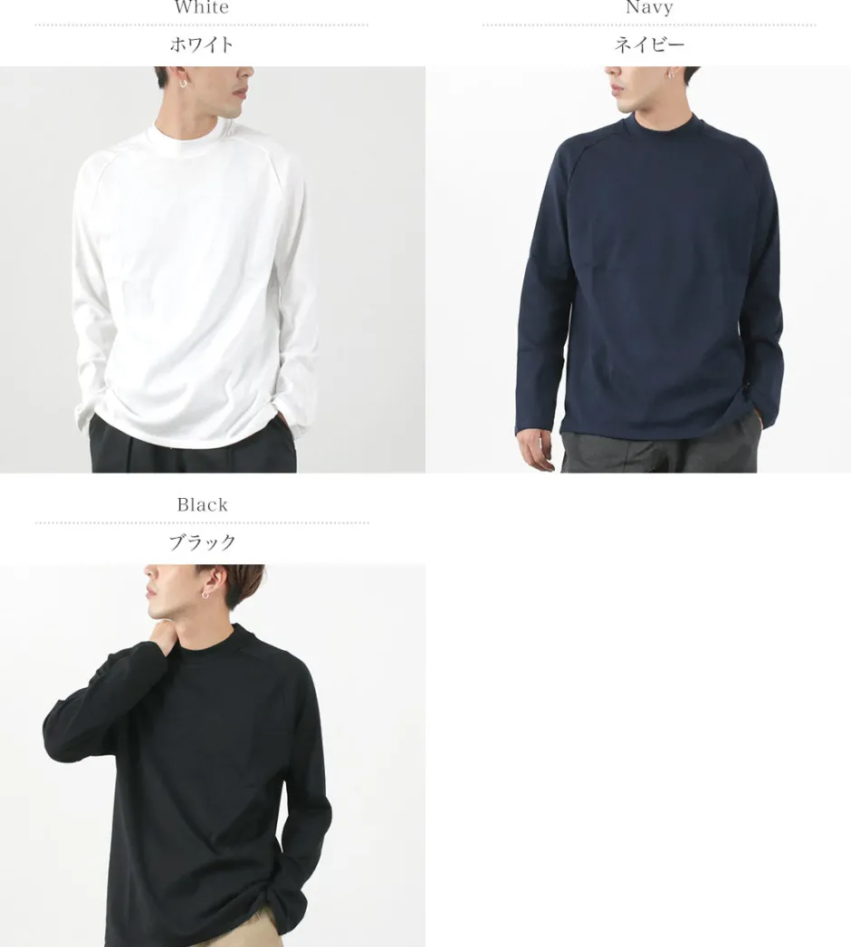 T-Shirts^RE MADE IN TOKYO JAPAN / Perfect Inner Giza Mock Neck Long Sleeve T-Shirt