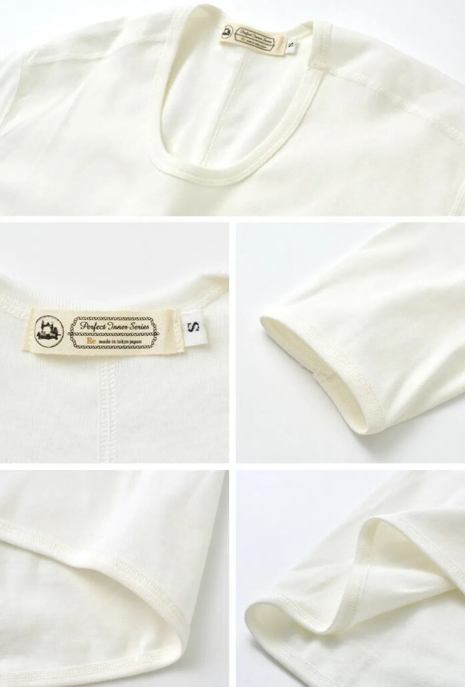 T-Shirts^RE MADE IN TOKYO JAPAN / Perfect Inner Half Sleeve U-Neck