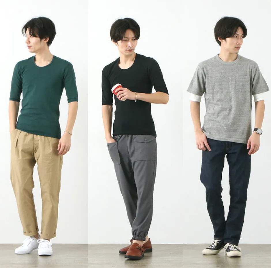 T-Shirts^RE MADE IN TOKYO JAPAN / Perfect Inner Half Sleeve U-Neck