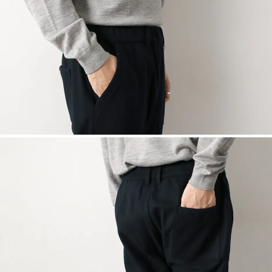Trousers^RE MADE IN TOKYO JAPAN / Super 140 Wool Melton Easy Slacks navy