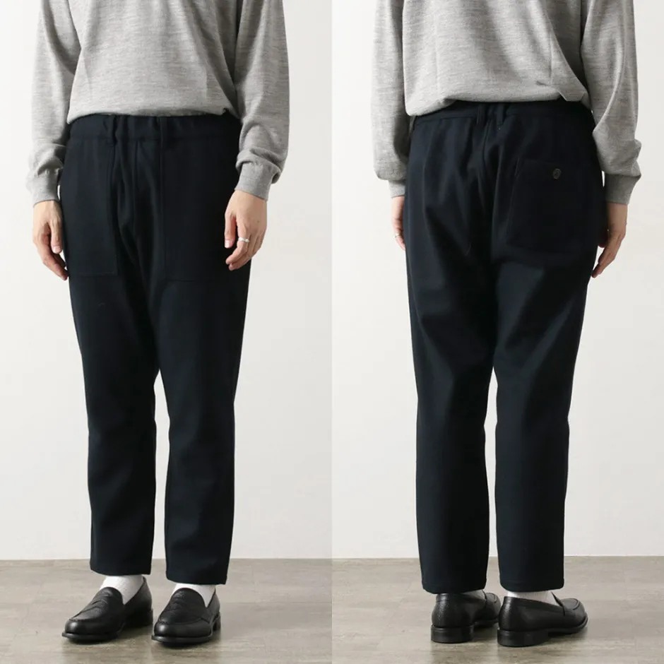 Trousers^RE MADE IN TOKYO JAPAN / Super 140 Wool Melton Easy Slacks navy