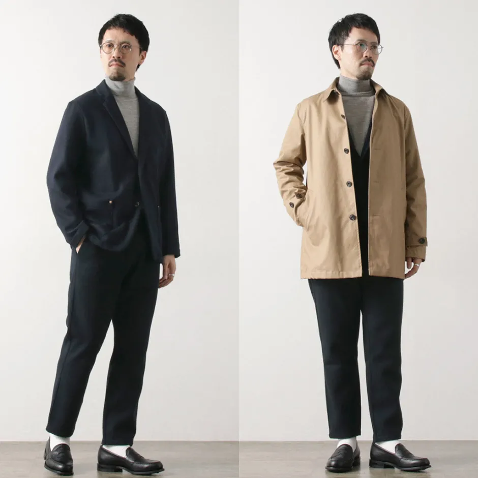 Trousers^RE MADE IN TOKYO JAPAN / Super 140 Wool Melton Easy Slacks navy