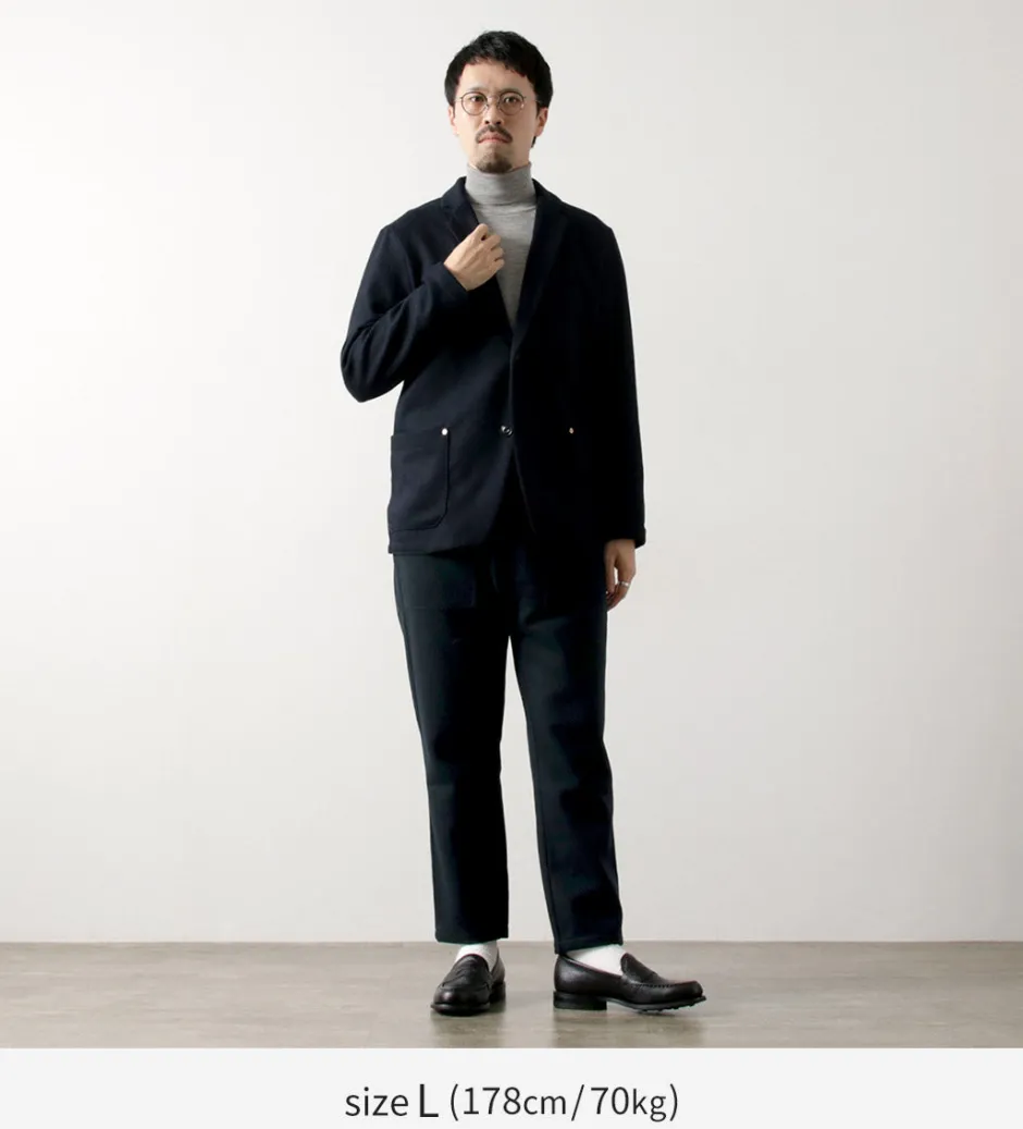 Trousers^RE MADE IN TOKYO JAPAN / Super 140 Wool Melton Easy Slacks navy
