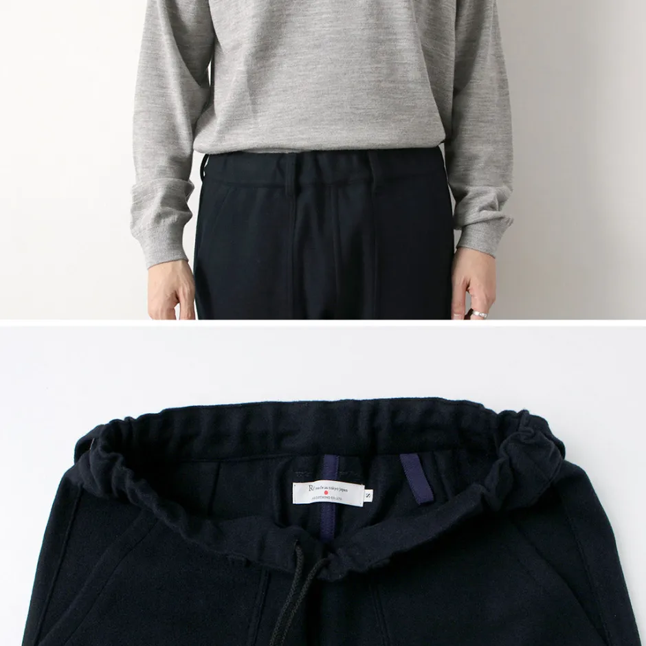 Trousers^RE MADE IN TOKYO JAPAN / Super 140 Wool Melton Easy Slacks navy