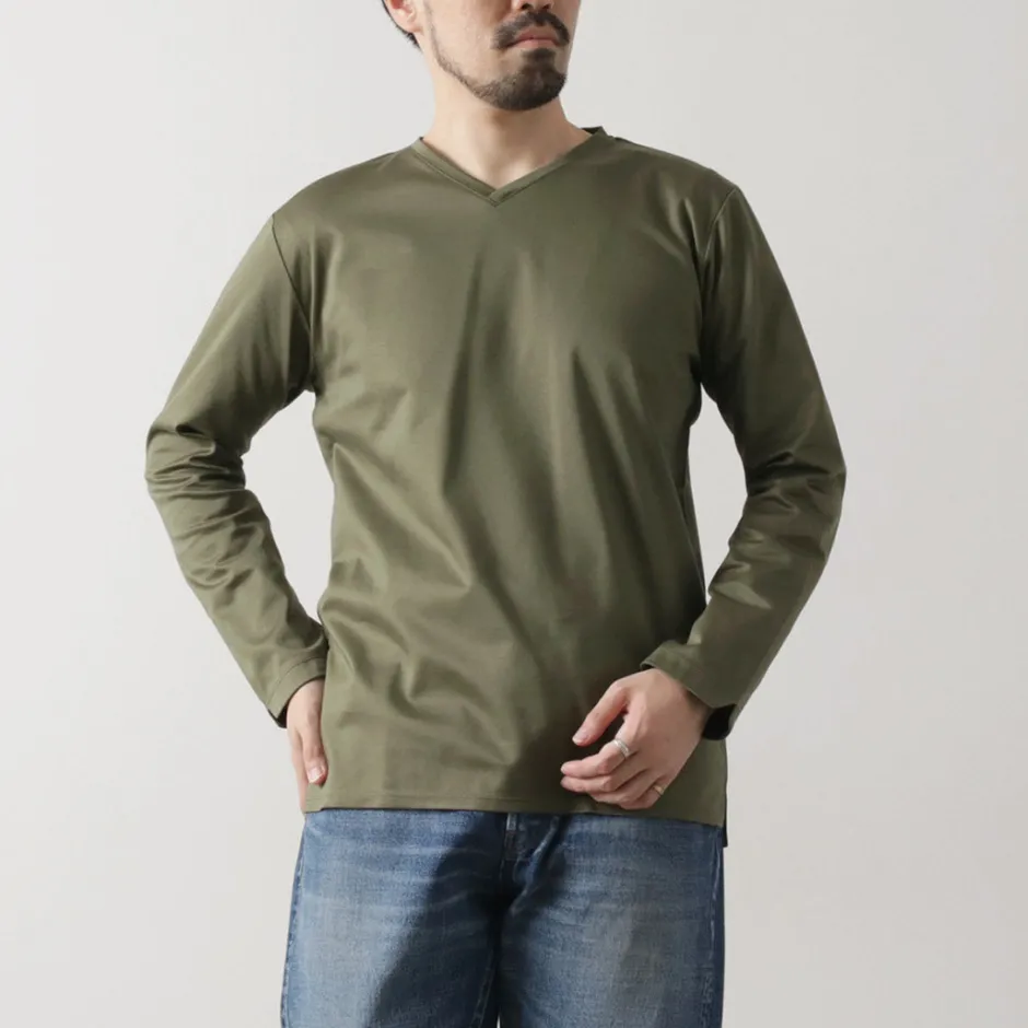 T-Shirts^RE MADE IN TOKYO JAPAN / Tokyo Made V-Neck Long Sleeve Dress T-Shirt 5721A-CT