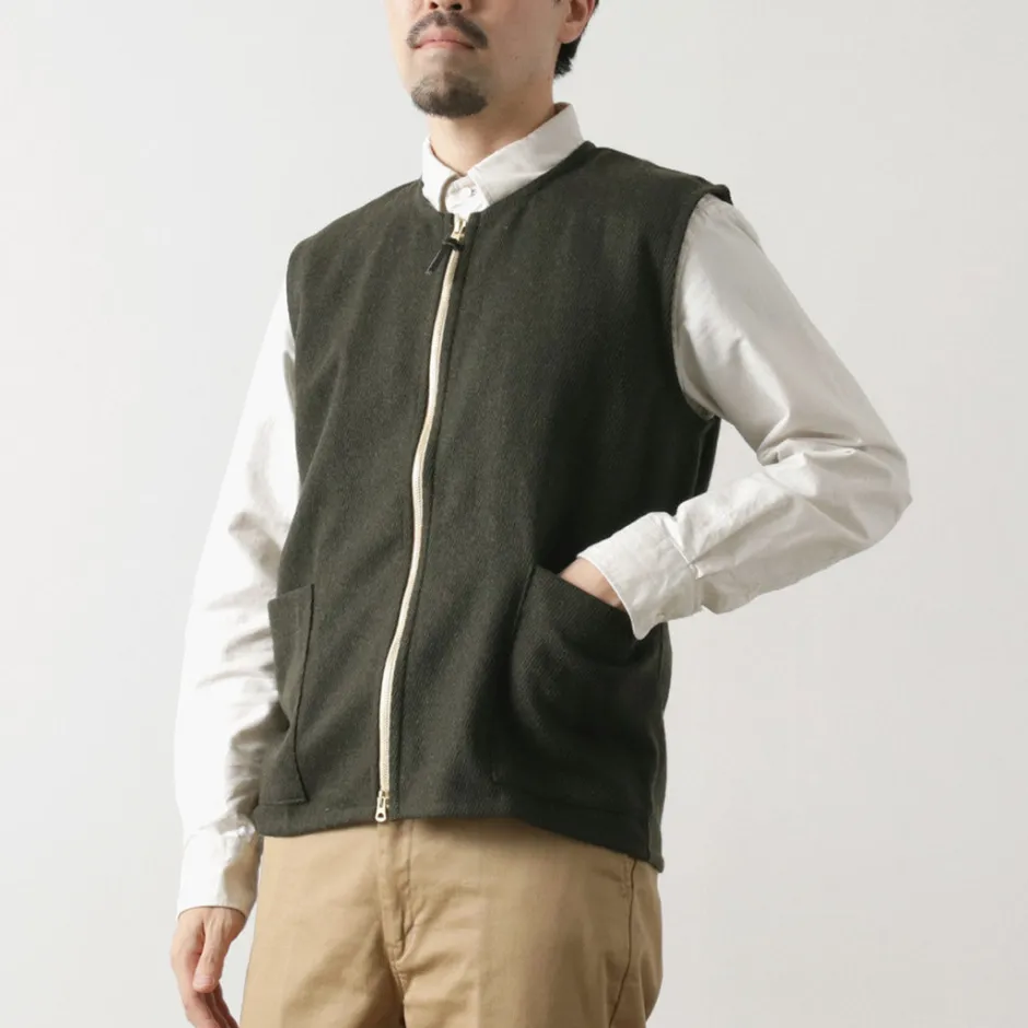 Vests^RE MADE IN TOKYO JAPAN / Wool Cashmere Kersey Crew Vest