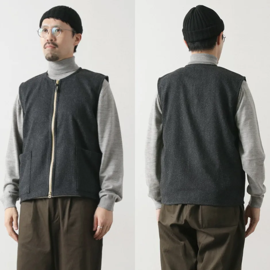 Vests^RE MADE IN TOKYO JAPAN / Wool Cashmere Kersey Crew Vest