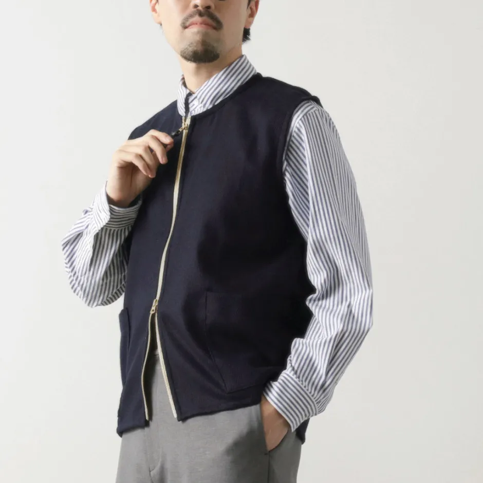 Vests^RE MADE IN TOKYO JAPAN / Wool Cashmere Kersey Crew Vest