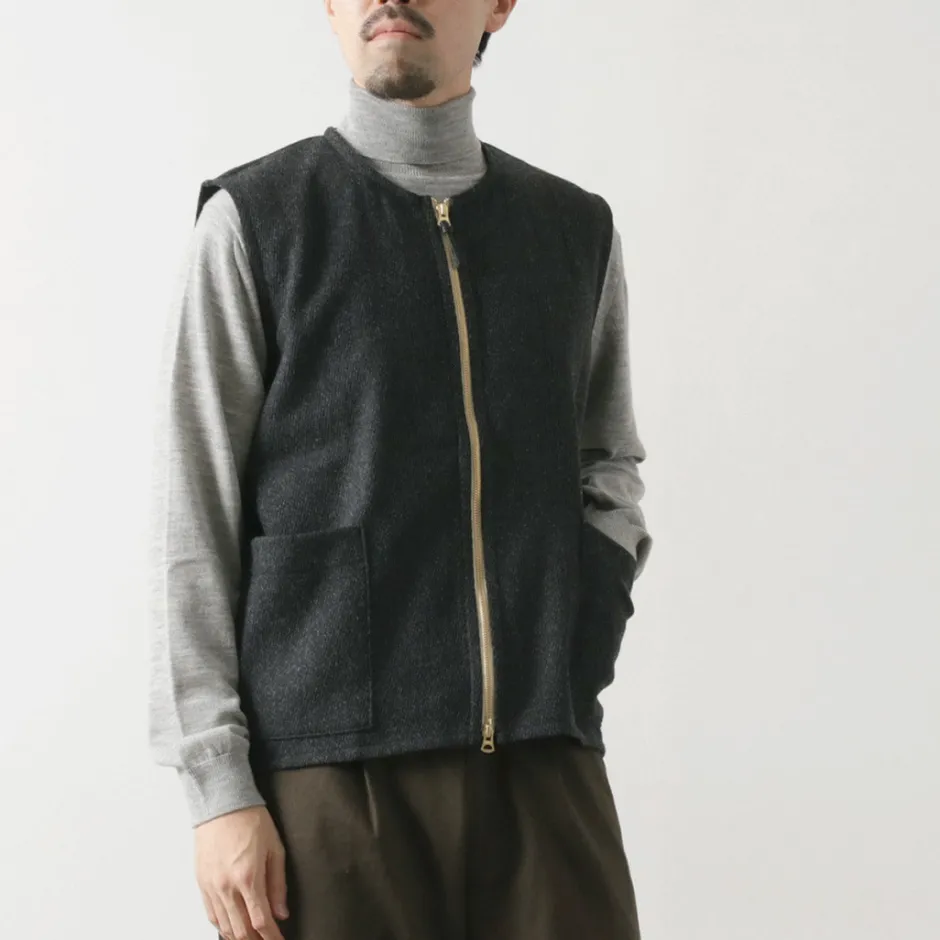 Vests^RE MADE IN TOKYO JAPAN / Wool Cashmere Kersey Crew Vest