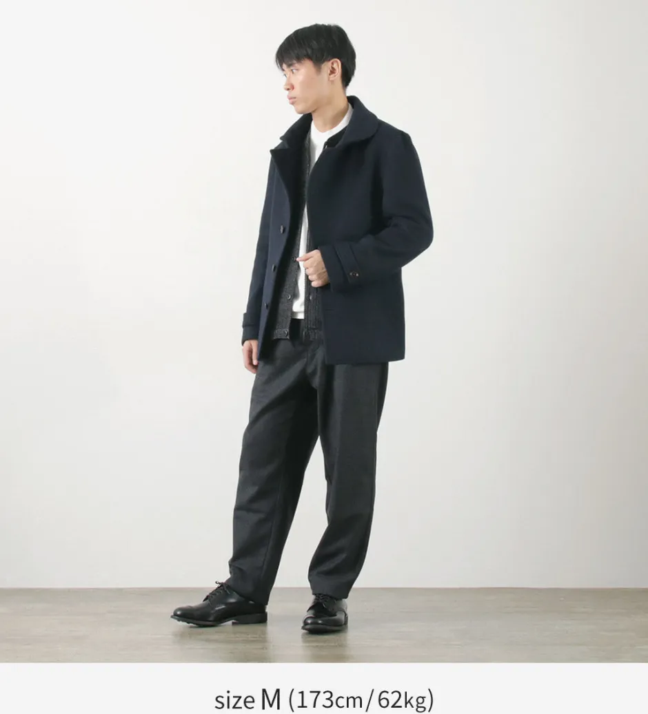 Coats^RE MADE IN TOKYO JAPAN / Wool Melton Stand Collar Pea Coat