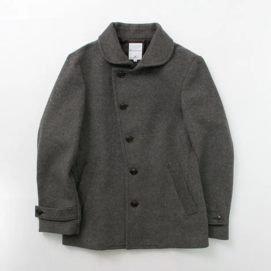 Coats^RE MADE IN TOKYO JAPAN / Wool Melton Stand Collar Pea Coat