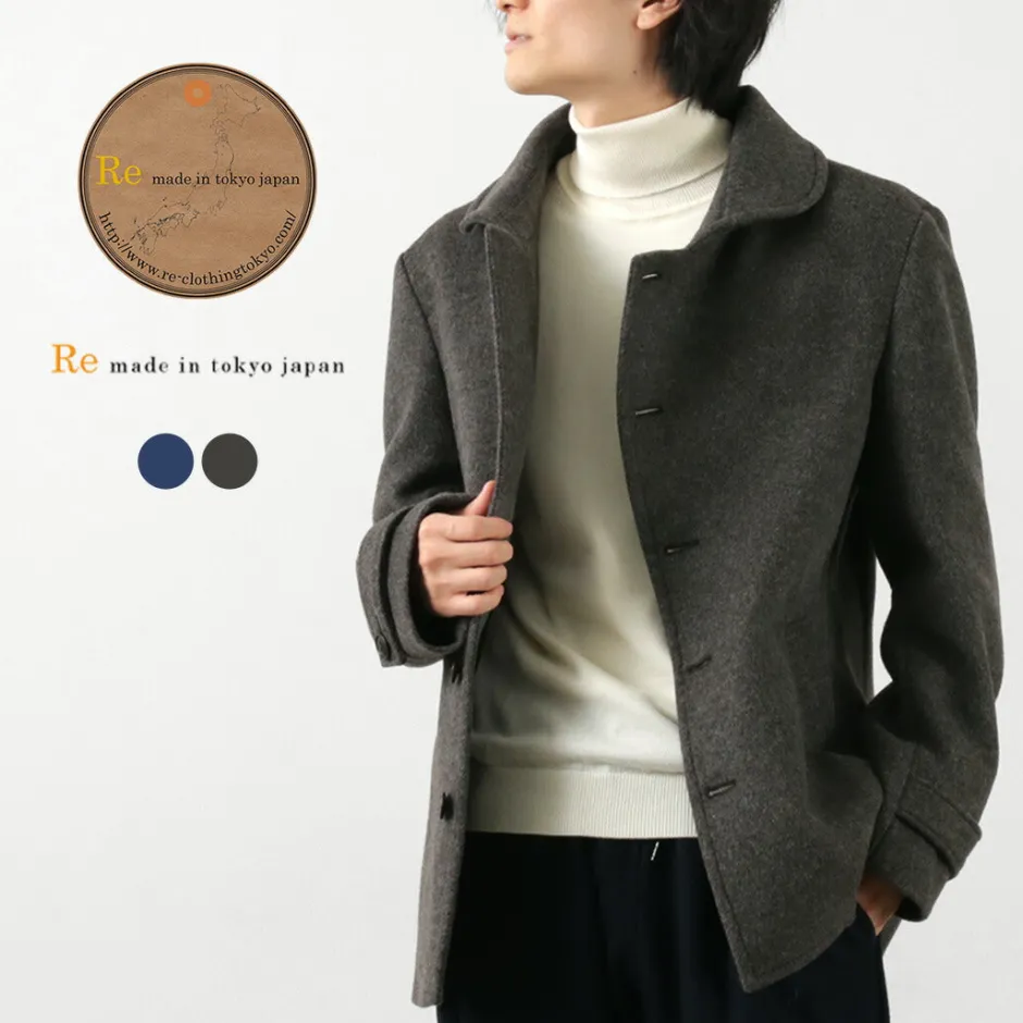 Coats^RE MADE IN TOKYO JAPAN / Wool Melton Stand Collar Pea Coat